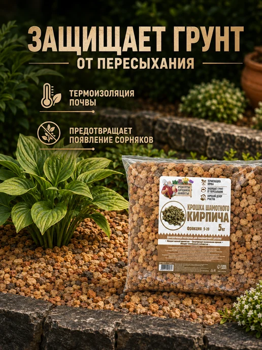 Рецепты дедушки Никиты Кирпичная крошка для растений 2-5 мм, 3 кг, 5 кг, фото 4