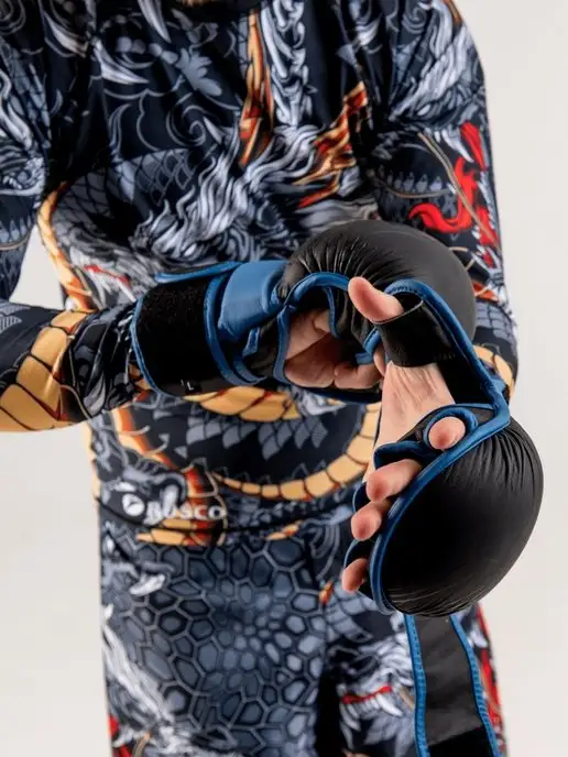 Boybo Перчатки MMA Wings для ММА и Единоборств, синий, фото 5