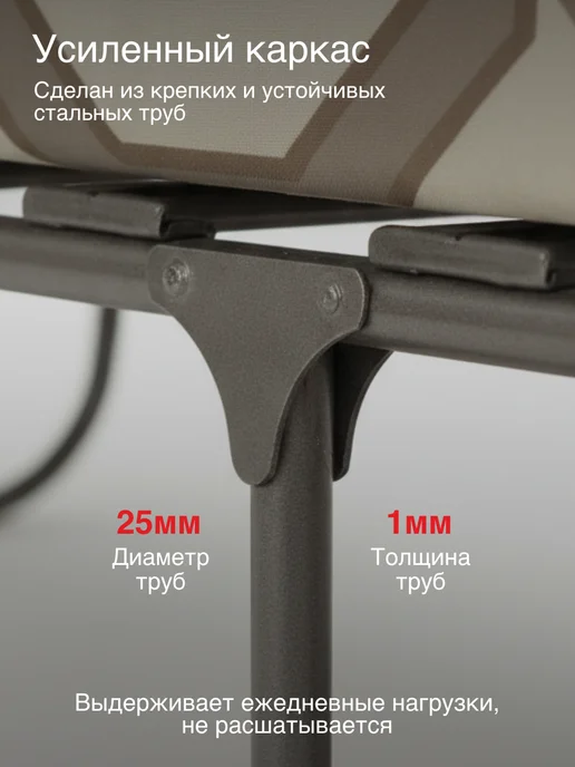 KEMPINGROUP Раскладушка с матрасом Здоровье, серый, фото 3