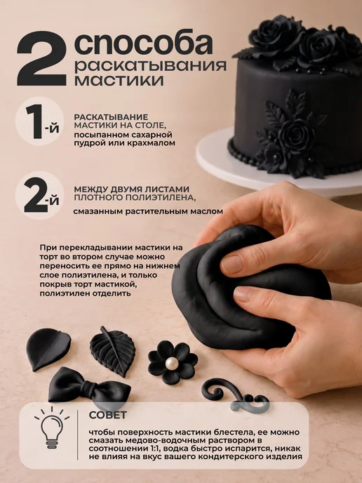 Top Decor Мастика для торта, черный, фото 4