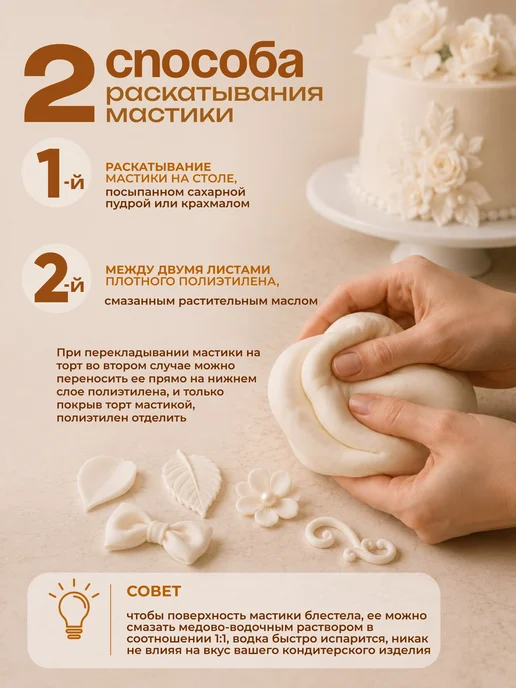 Top Decor Мастика для торта кондитерская цветочно белая 100 г, 100 г, фото 4