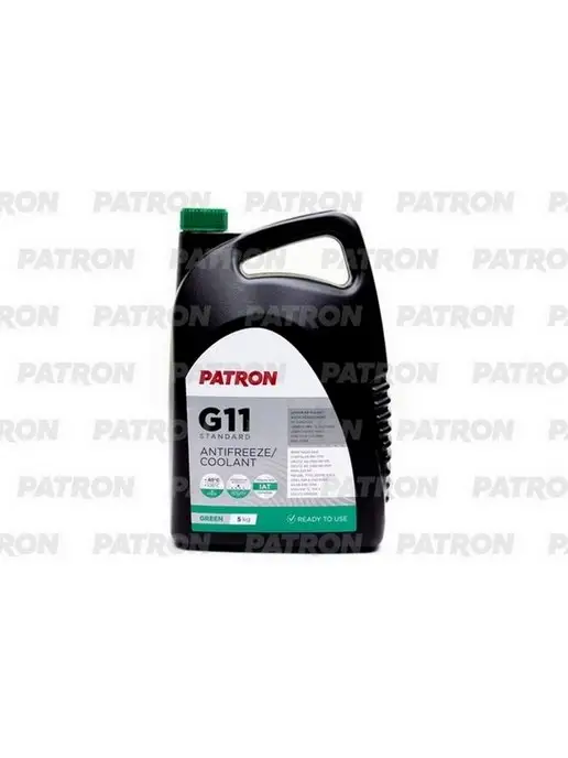 PATRON Антифриз 5кг брутто (4.4л) синий готовый G11, 5 кг, зеленый