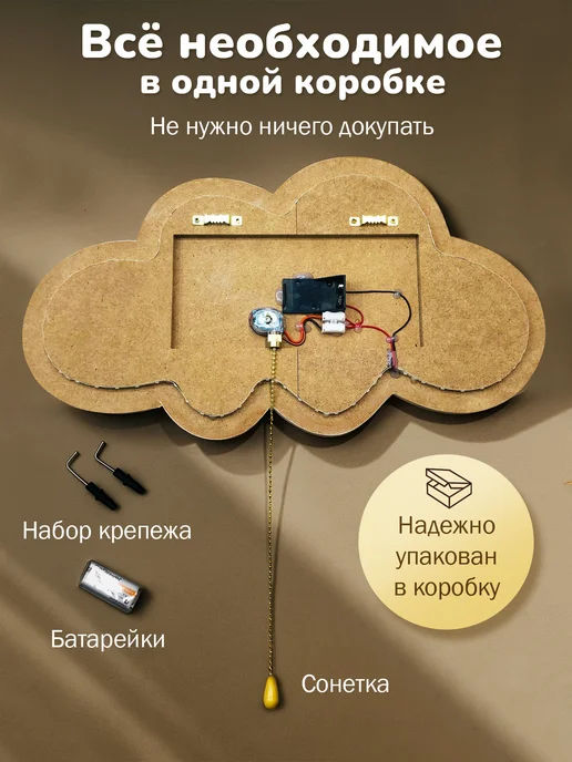 ЭволюцияРекламы Детский беспроводной ночник на стену от батарейки, белый, фото 8