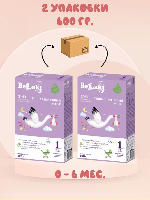 Беллакт Смесь детская молочная ГА 1 Bellakt Гипоаллергенная Active 1, 2 шт