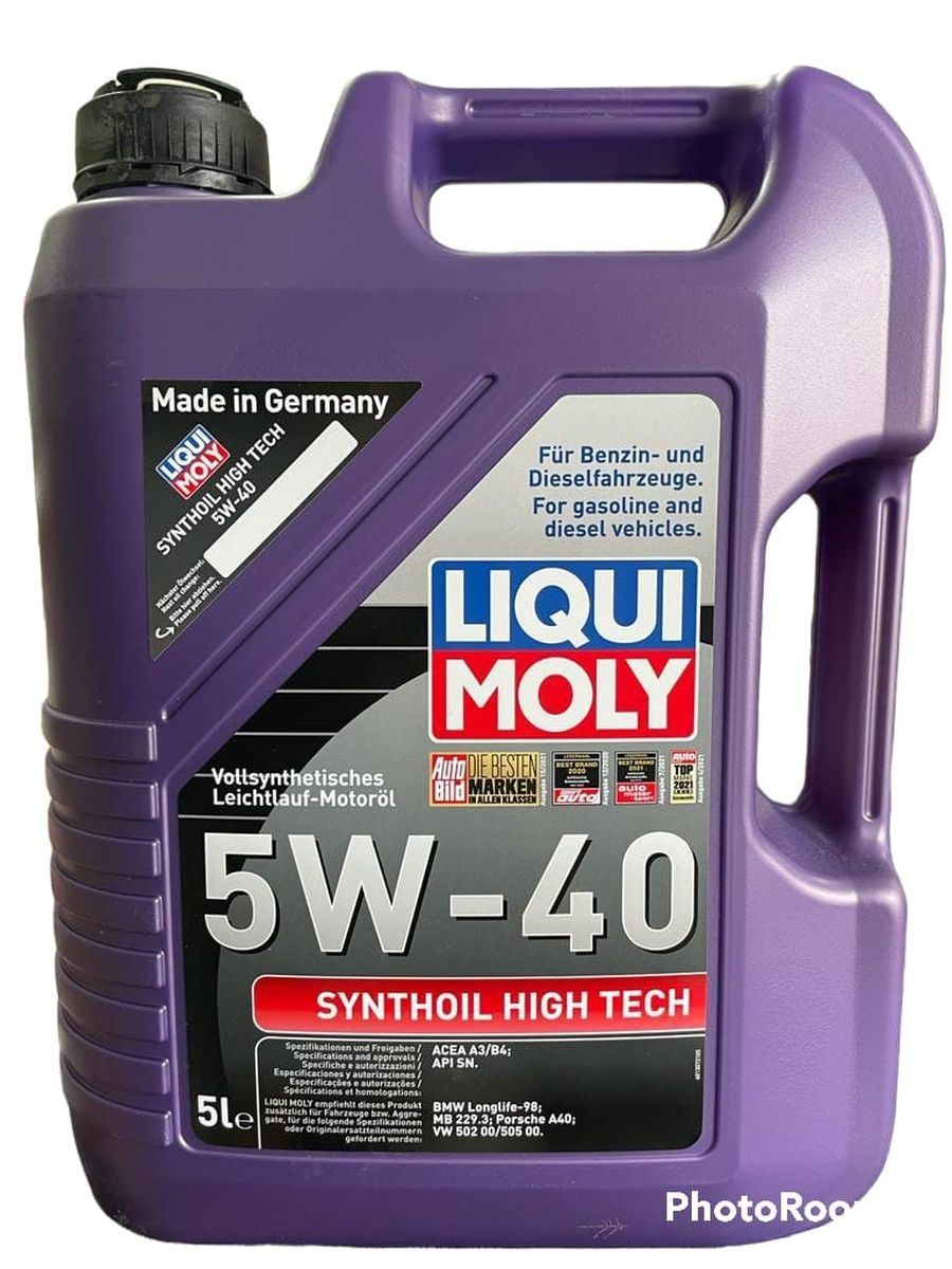 Synthoil high tech 5w 40 5л. Моторное масло Liqui Moly Synthoil High Tech 5w-40 5 л.