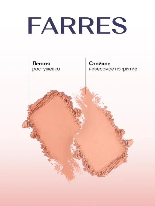 FARRES Двухцветные матовые компактные румяна, розовый, фото 6