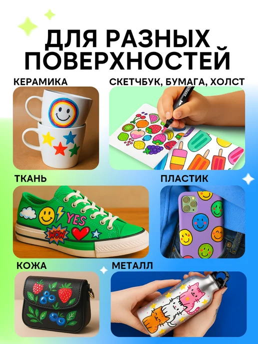 Mobee Art Акриловые маркеры набор для рисования и скетчинга, черный, фото 3