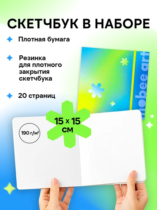 Mobee Art Акриловые маркеры набор для рисования и скетчинга, черный, фото 6