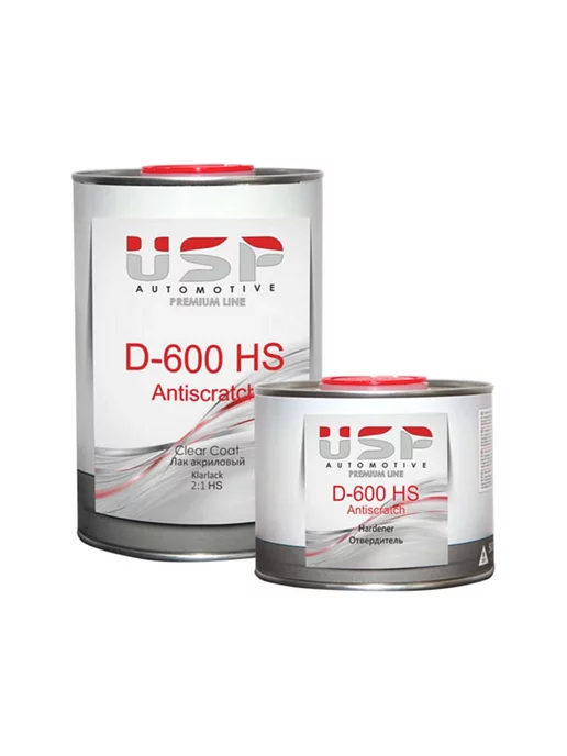 USP Automotive USP Premium D-600 HS Акриловый лак против царапин 1 + 0,5 л, 500 мл, фото 2