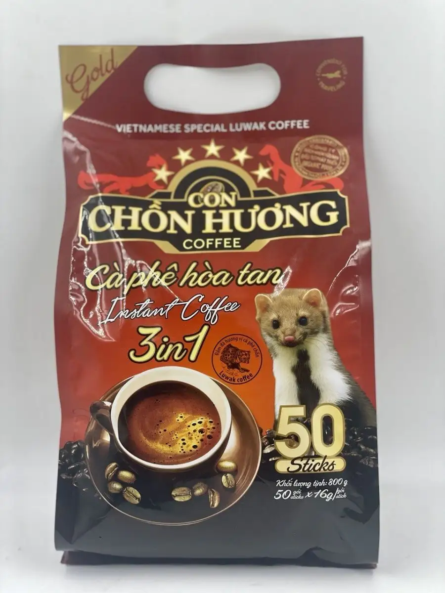 Con Chon Huong coffee LUWAK/Растворимый кофе 3в1 Кофе Вьетнама 137426249  купить за 726 ₽ в интернет-магазине Wildberries