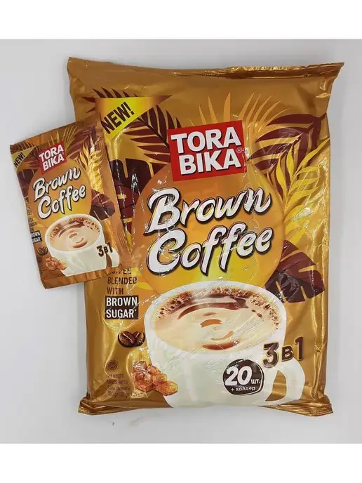 ToraBika Кофе BROWN COFFEE, 20 пакетиков по 25г х 2 упаковки, 25 г, фото 3