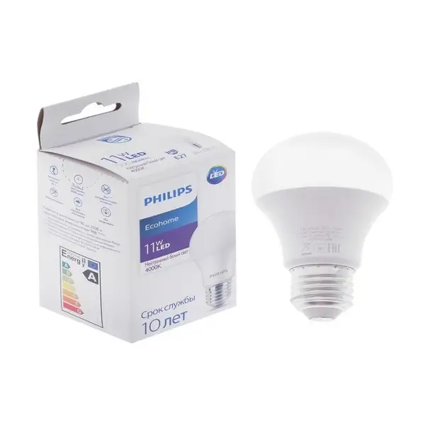 Лампа светодиодная Philips Ecohome Bulb 840 E27, 11Вт, 4000К