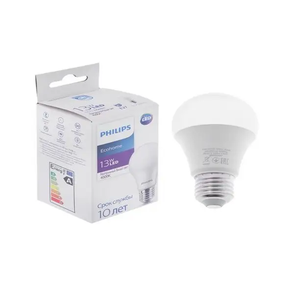 Лампа светодиодная Philips Ecohome Bulb 840 E27, 13Вт, 4000К