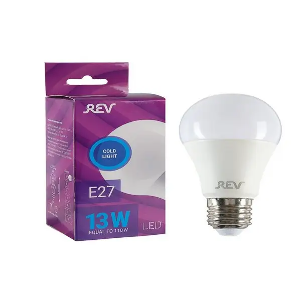 Лампа светодиодная REV LED, Е27, A60, 13 Вт, 6500 K