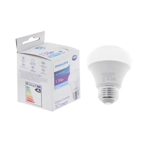 Лампа светодиодная Philips Ecohome Bulb 865 E27, 13Вт, 6500К