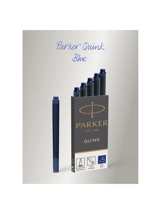 PARKER Картриджи "Cartridge Quink" 10 штук (2 уп х 5 шт ) синие, 5 шт, фото 4