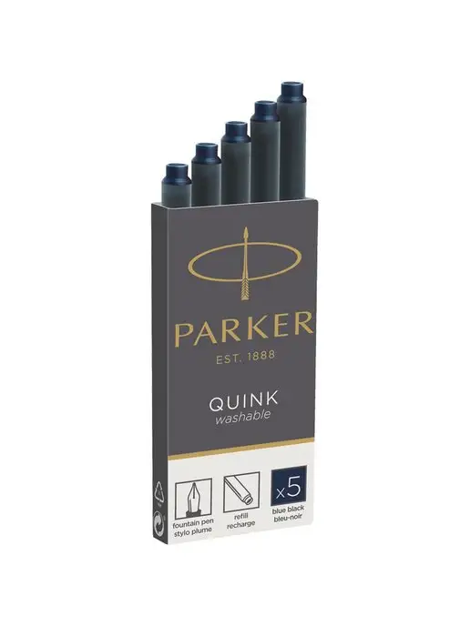 PARKER Картриджи "Cartridge Quink"смываемые сине-черные, черный