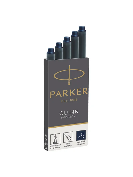 PARKER Картриджи "Cartridge Quink"смываемые сине-черные, черный, фото 2