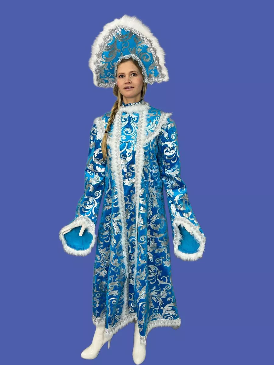 Взрослый новогодний костюм Снегурочка Модная, 42-44 размер (Бока С)
