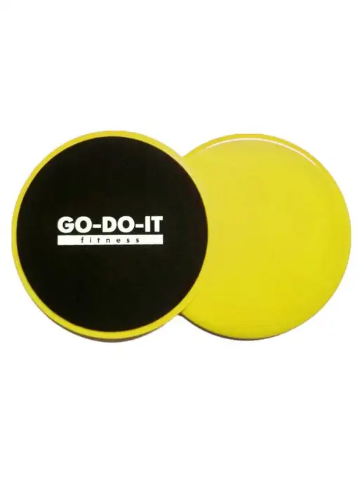 GO-DO-IT Диски для скольжения фиолетовые, желтый, фото 2