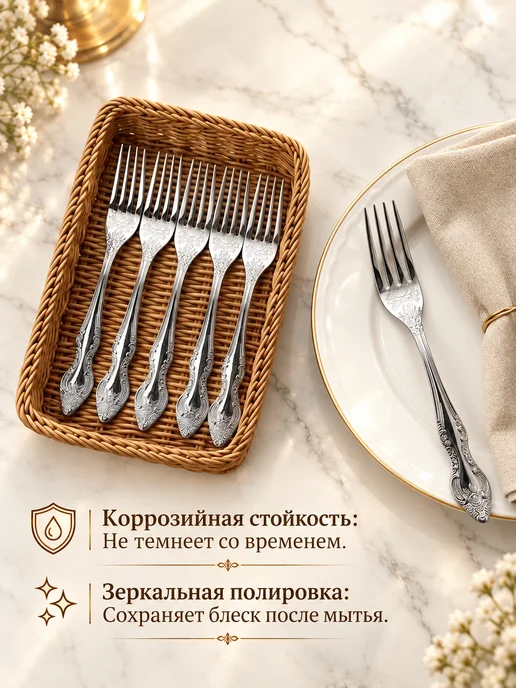 Павловский завод Вилки столовые набор 6 шт нержавеющая сталь, 6 шт, фото 7