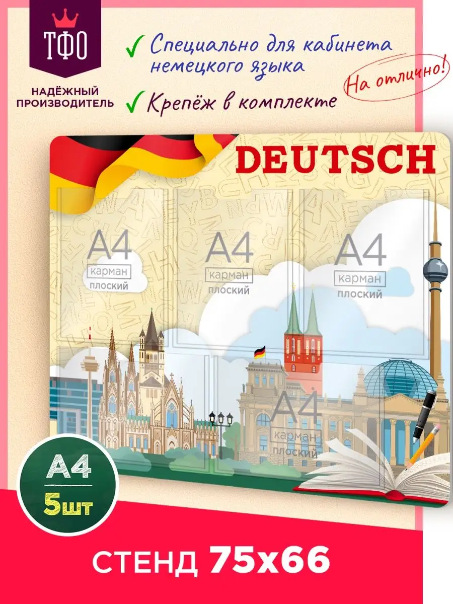 Классный уголок для школы «Немецкий» Топ Стенды 137599507 купить за 2 201 ₽  в интернет-магазине Wildberries