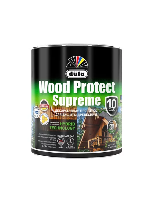 dufa Пропитка для защиты дерева Wood Protect Supreme палисан 0,75, коричневый, фото 2
