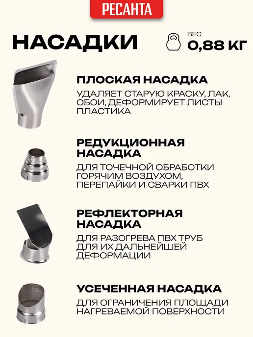 Строительный фен Ресанта ФЭ-2000ЭК, 4 шт, фото 4