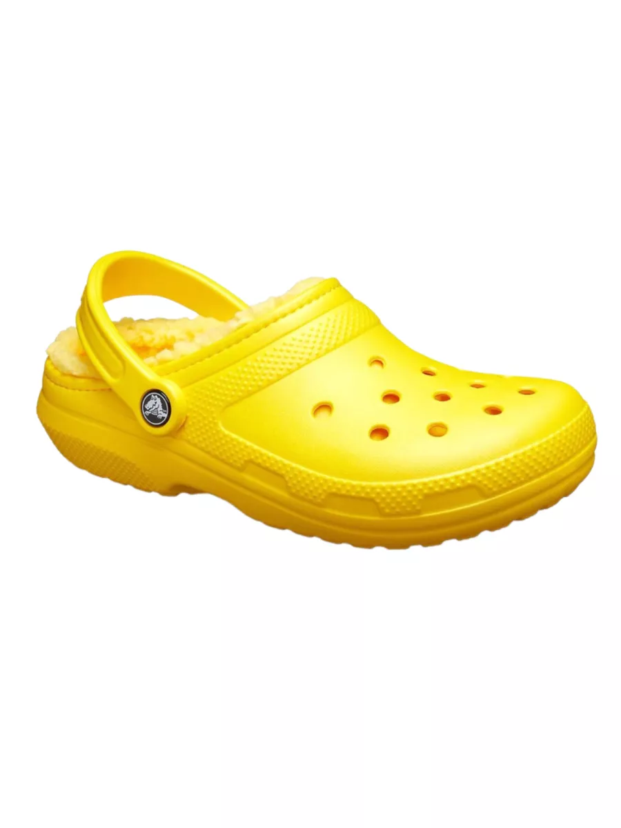 Yellow fur clearance lined crocs