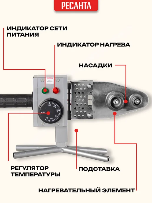 РЕСАНТА Аппарат сварки труб АСПТ-1000А, вариант, фото 3