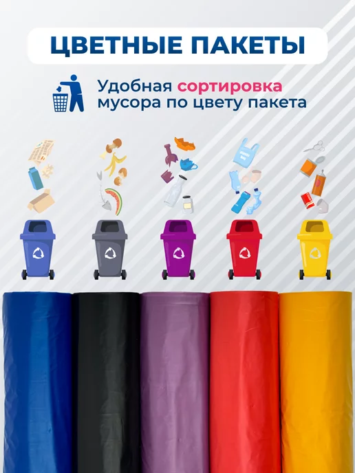 KUXNIY Полиэтиленовые мешки для мусора, синий, фото 2