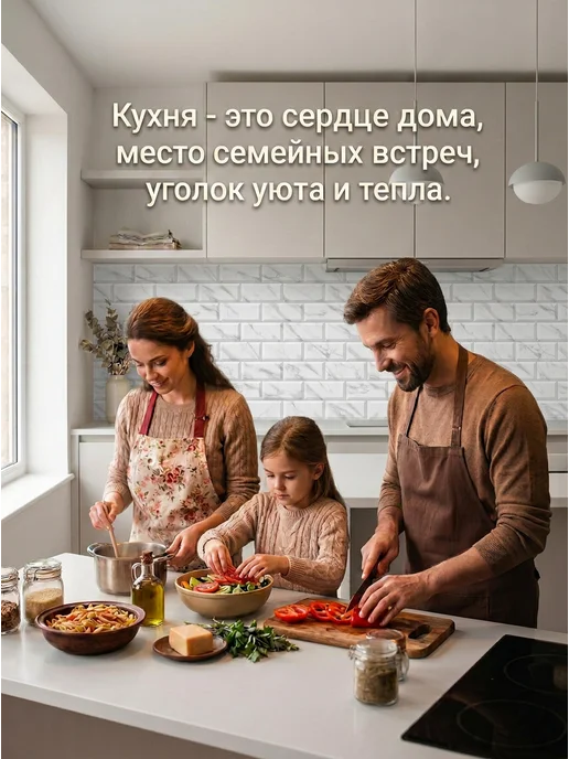 ГРИН Торговый Дом Фартук кухонный на стену панель влагостойкая ПВХ 1000х600мм, белый, фото 7