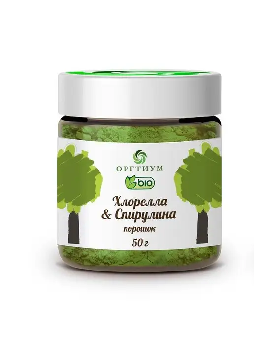 Оргтиум Хлорелла и Спирулина (порошок), 50г, 50 г