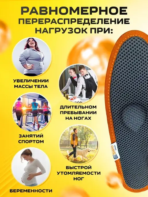 ОРТО-С Стельки ортопедические от плоскостопия для спорта летние, вариант, фото 3