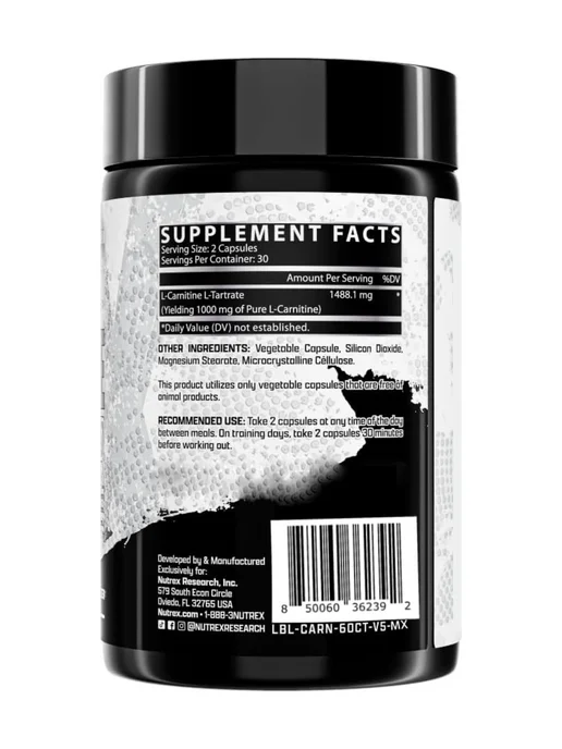 Nutrex Л-карнитин спортивный жиросжигатель 1000, 60 капсул, вариант, фото 2