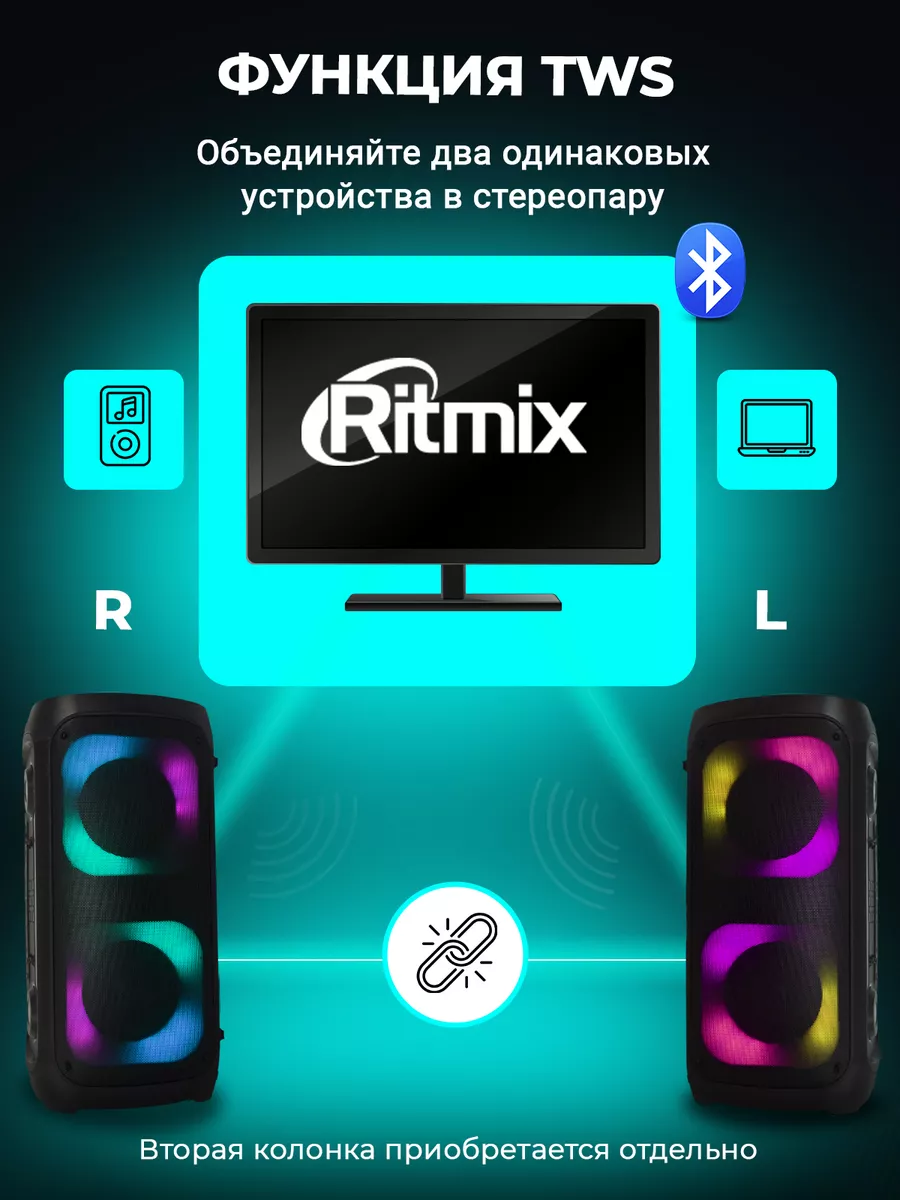 Колонка беспроводная bluetooth большая Ritmix 137764230 купить за 10 421 ₽  в интернет-магазине Wildberries