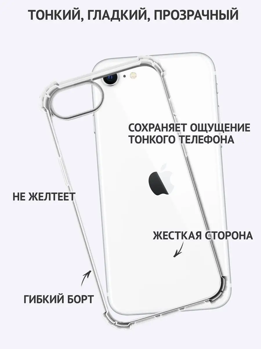 Чехол на iphone 7 8 SE 2020 прозрачный силиконовый Super Max Accessories  137772093 купить за 135 ₽ в интернет-магазине Wildberries