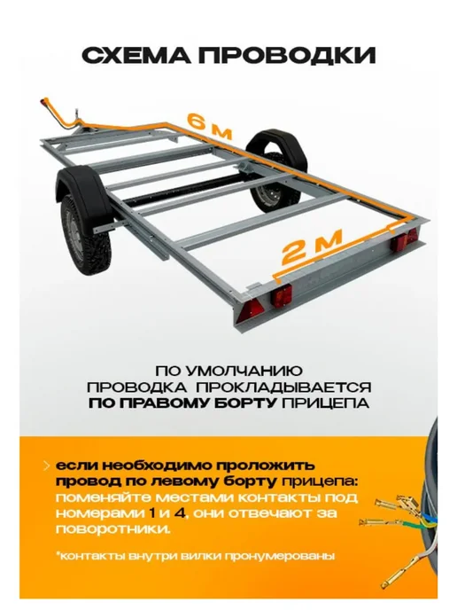 LIGHTRAILER Проводка прицепа под ФП-132 !!!БЕЗ ФОНАРЕЙ!!!, синий, фото 2