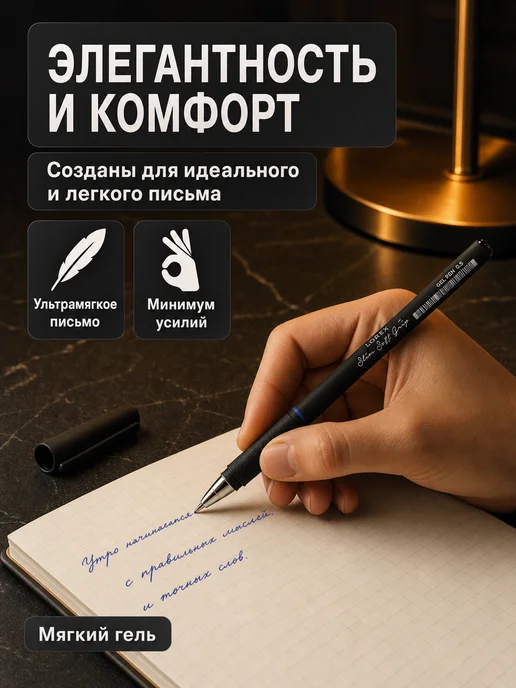 Lorex Ручки гелевые синяя красная зеленая черная набор 4 цвета, 4 цв., фото 2
