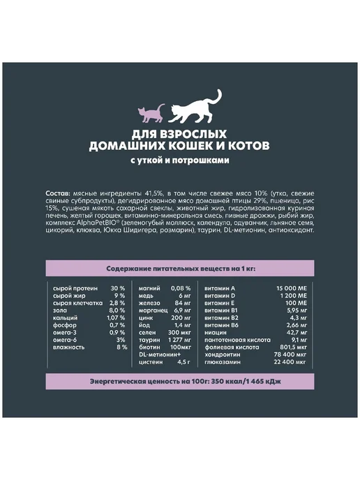 Сухой корм AlphaPet Wow Superpremium для собак, утка, 1,5 кг, фото 5