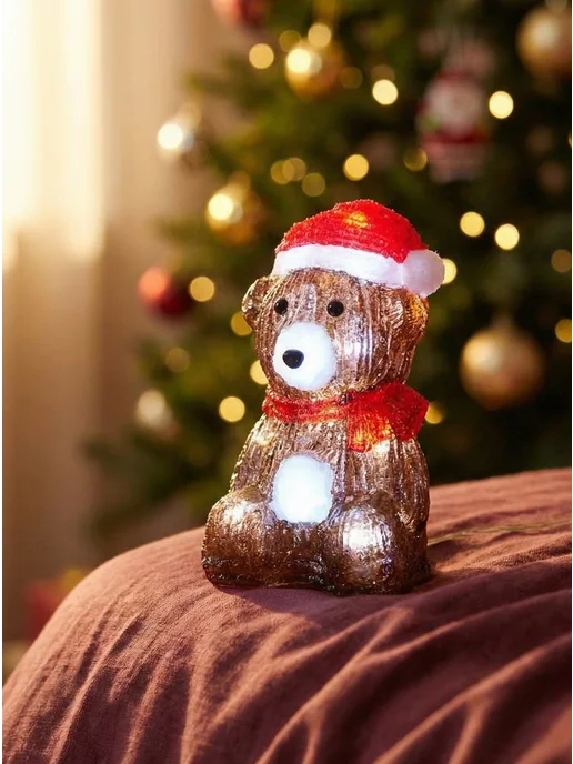 Christmas lights Акриловая фигура медведь светодиодный 22 см, коричневый