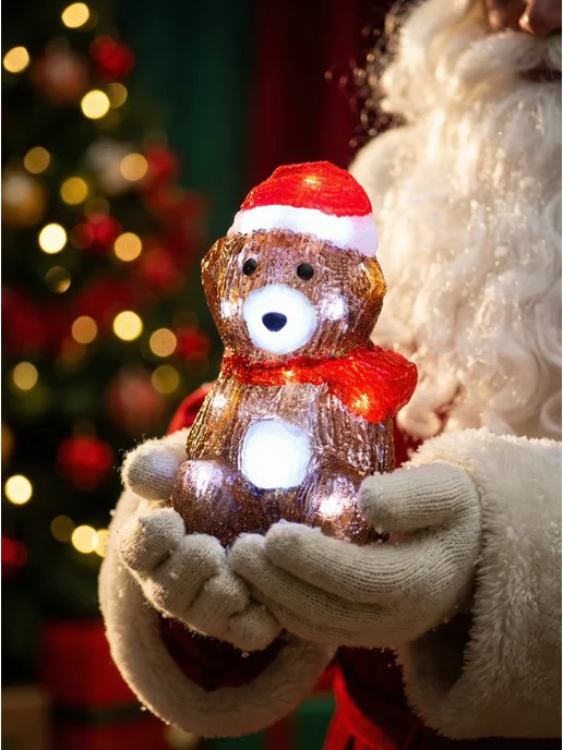 Christmas lights Акриловая фигура медведь светодиодный 22 см, коричневый, фото 2