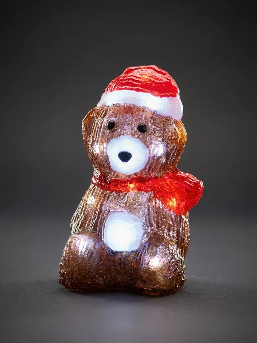 Christmas lights Акриловая фигура медведь светодиодный 22 см, коричневый, фото 3