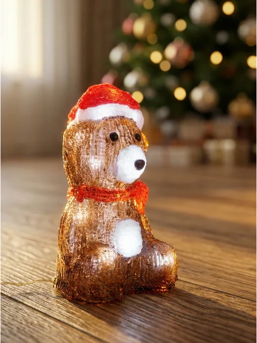 Christmas lights Акриловая фигура медведь светодиодный 22 см, коричневый, фото 4