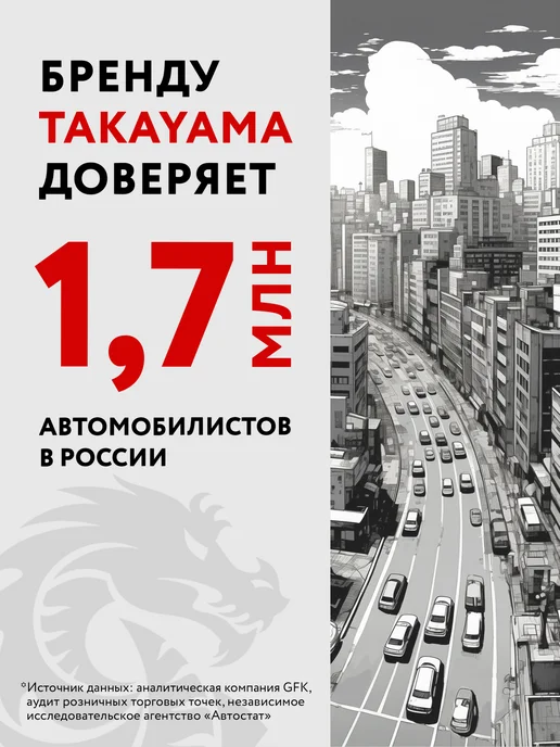 Антифриз красный TAKAYAMA LONG LIFE COOLANT,-50, 4 л, 4 л, зеленый, фото 6