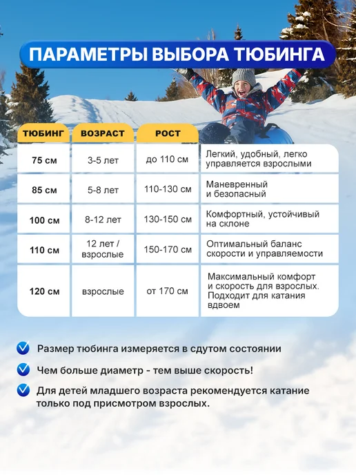 F78 Тюбинг зимняя ватрушка ГЖЕЛЬ 100 см, с камерой, голубой, фото 8