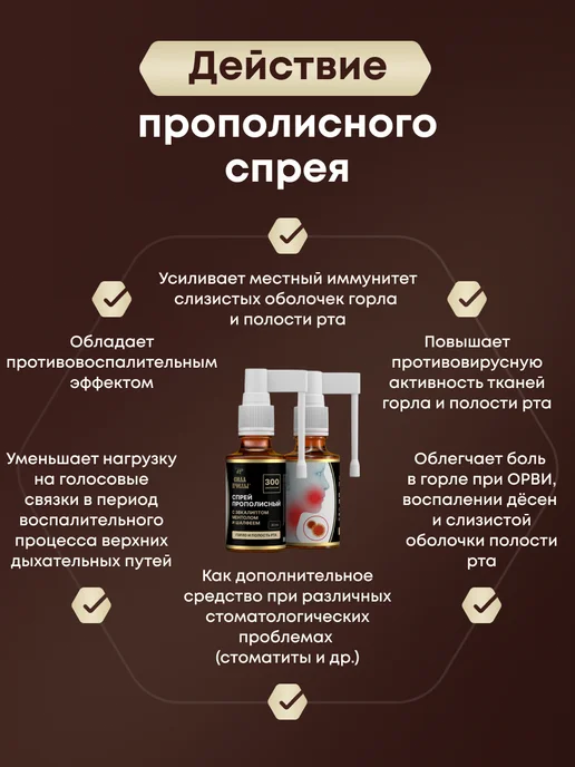 Сила Пчелы Спрей Прополисный для горла и полости рта, 30 мл, 30 мл, фото 2