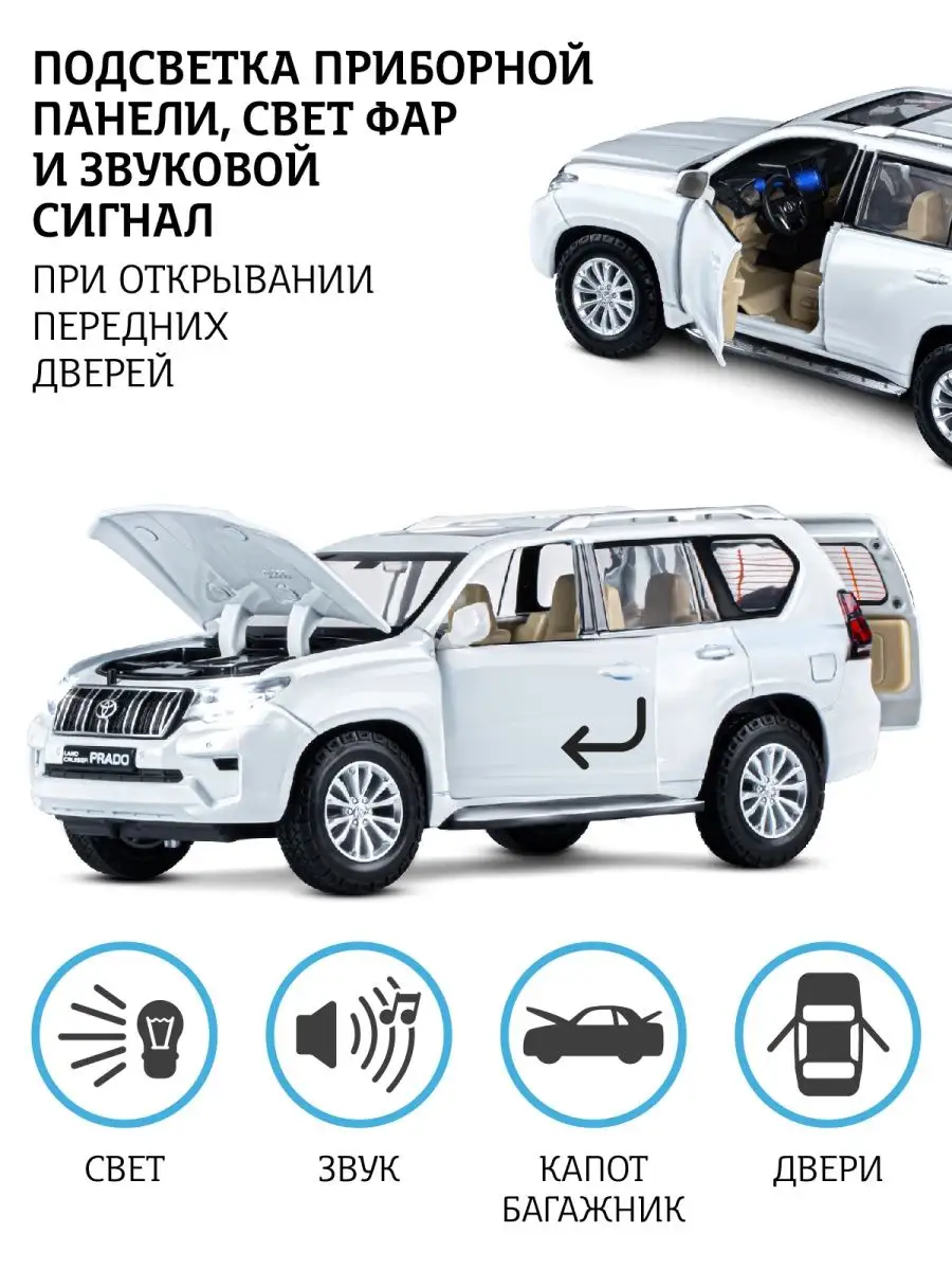 Машинка металлическая игрушка детская Land Cruiser Prado АВТОПАНОРАМА  137873617 купить за 1 372 ₽ в интернет-магазине Wildberries