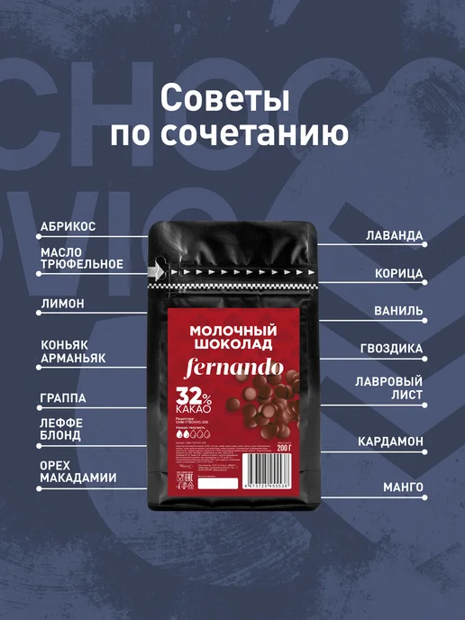 Chocovic Шоколад молочный Чоковик Fernando 32,6% 0,2 кг, 200 г, фото 2
