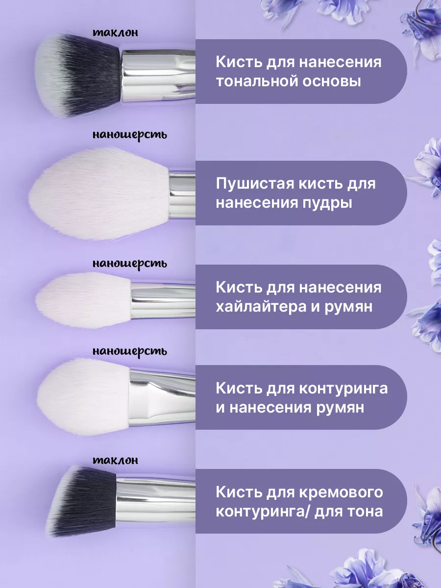 Кисти для макияжа набор профессиональные натуральные Beartmakeup 137884557  купить за 2 345 ₽ в интернет-магазине Wildberries